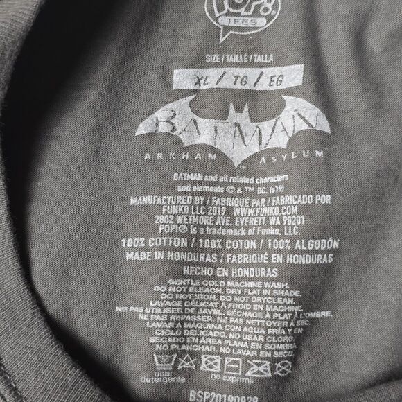 Pop Batman Arkham Asylum Mens Size XL Color Grey Graphic Short Sleeve Tee Shirt - Picture 3 of 12